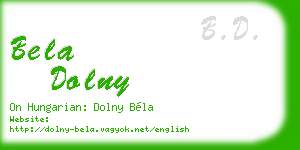 bela dolny business card
